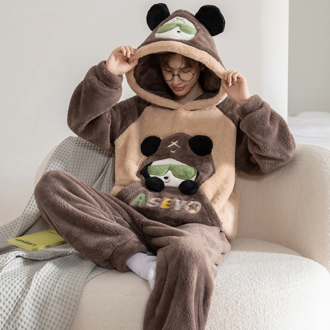 2025新款珊瑚绒爆款秋冬天睡衣男士冬季加绒加厚青少年冬款家居服