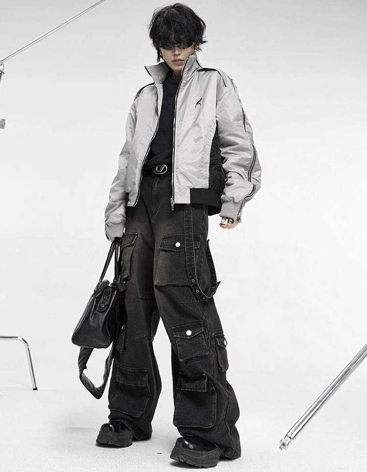 （严重染色或者其他瑕疵！介意勿拍）某保189！口袋牛仔裤男女