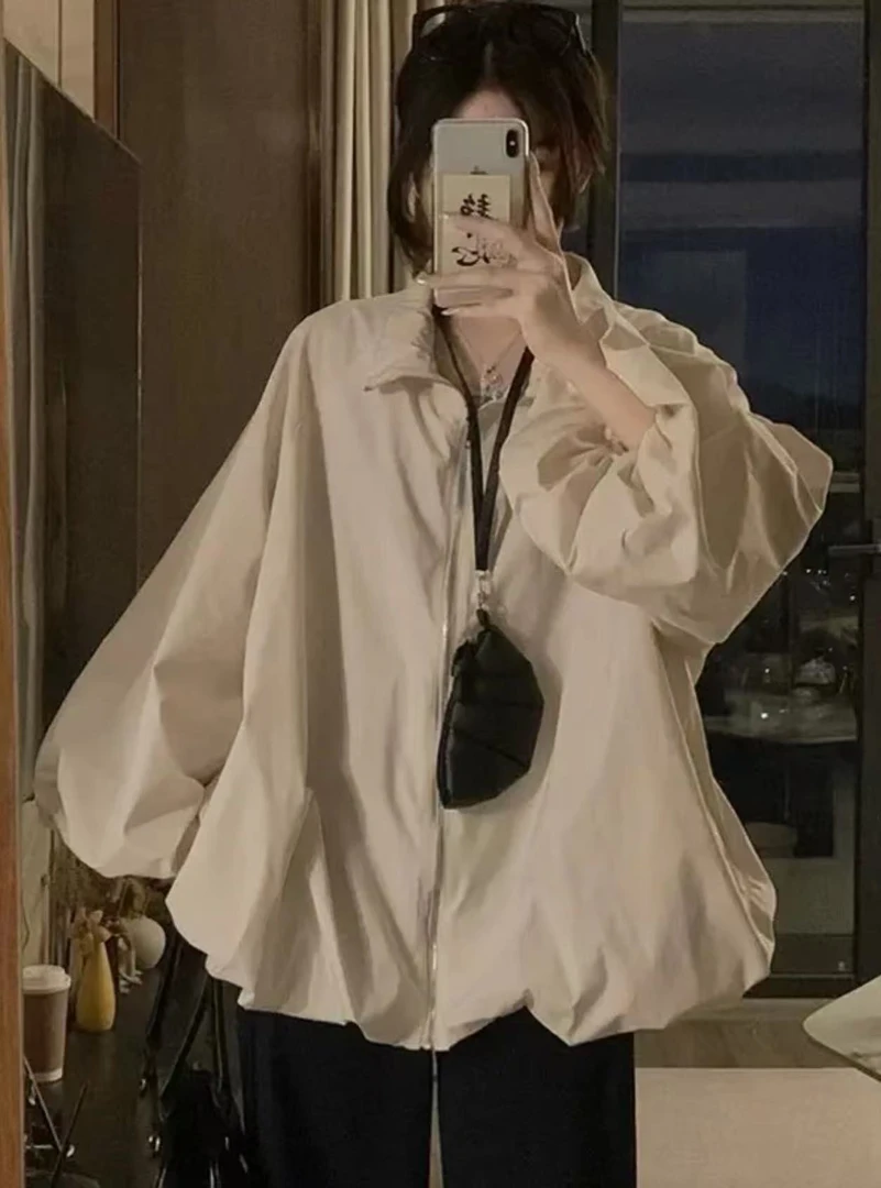 天一~花苞设计感韩版气质长袖港味薄款宽松小个子女短外套459138