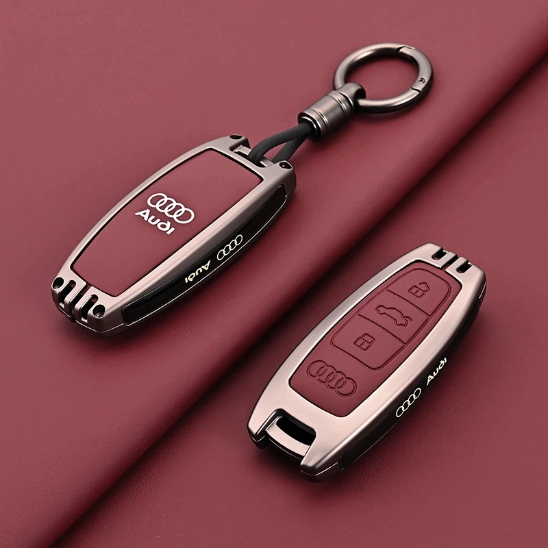 适用新款奥迪全包钥匙套A6L高档金属A7A8Q7A3L女A6Q3扣包保护壳男