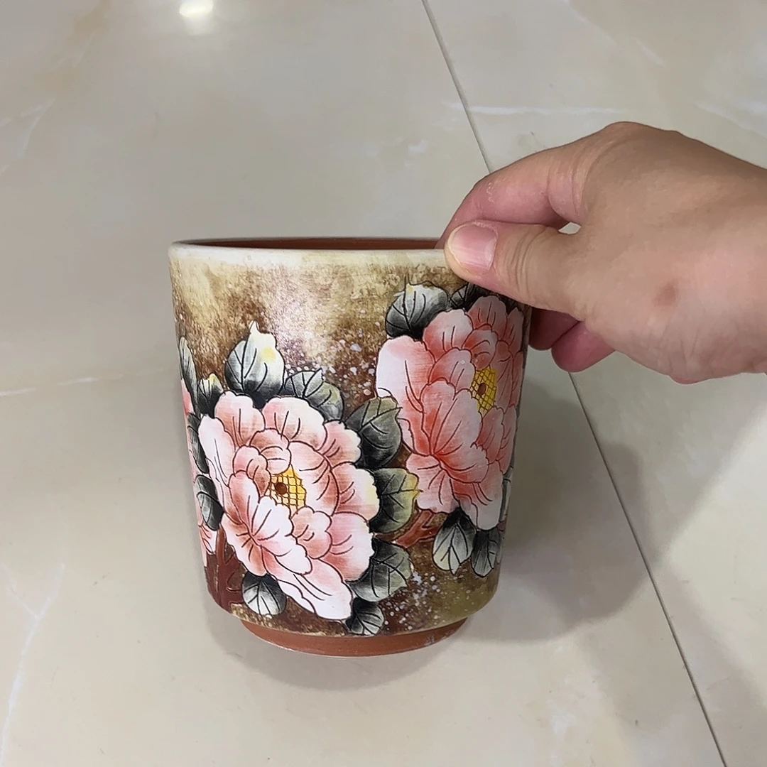 馨***雨景德镇炫彩手绘景德镇陶瓷花盆