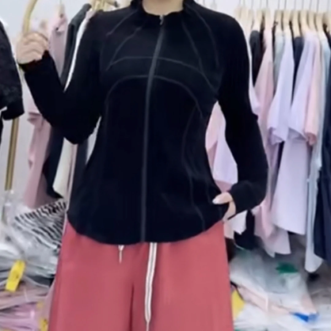 LuLu同款瑜伽服上衣拉链外套薄款修身防晒衣-5296