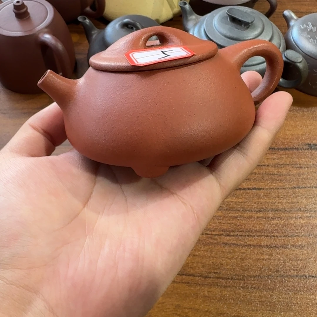 茶壶紫砂5好紫砂壶瑕大红泥景舟石瓢