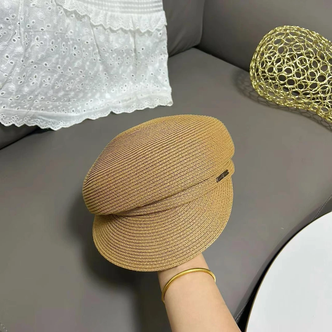 【丹哥专属】赫本风马术帽手工拉菲草编织显脸小草帽