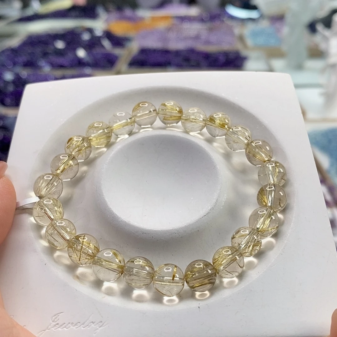 未镶嵌手链水晶金发晶8m+