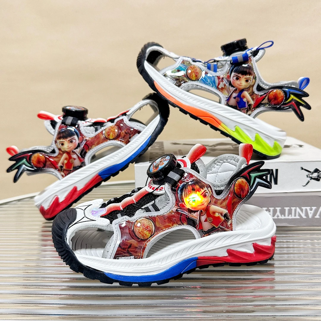 哪吒儿童鞋子男童凉鞋夏天沙滩8户外运动3-6岁小童包头