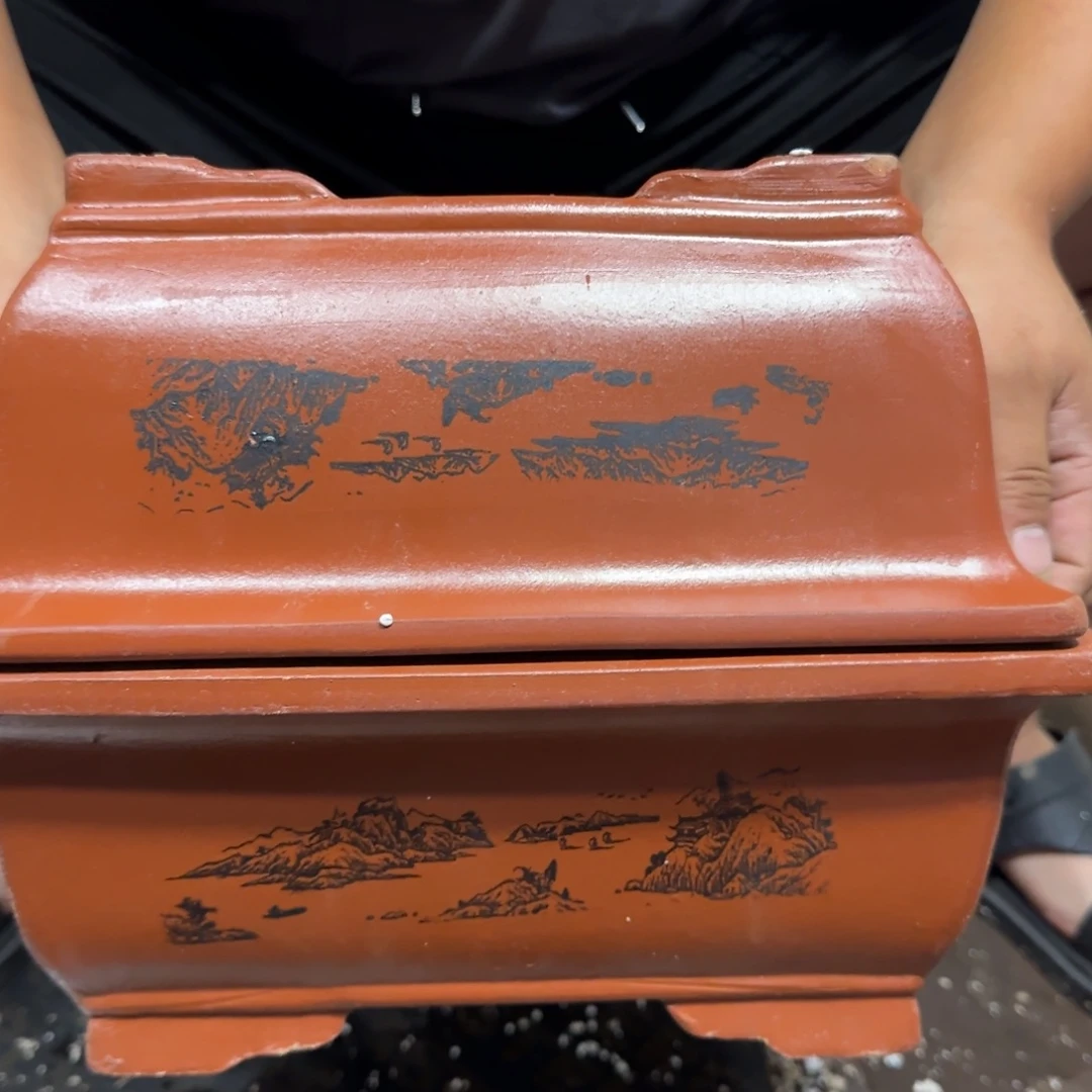 紫砂花盆口径26 18高度10厘米