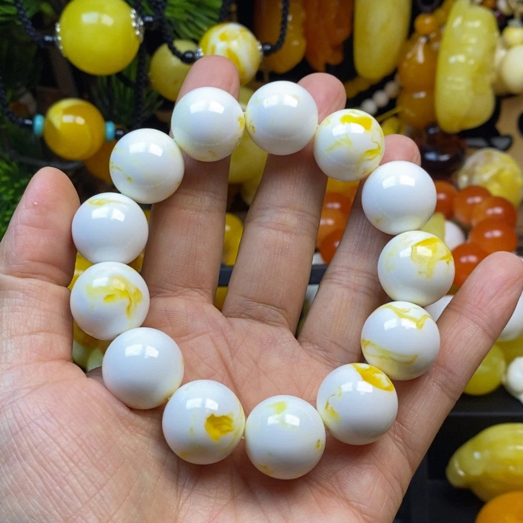 嘴***扬无非金属瓷白18mm手串