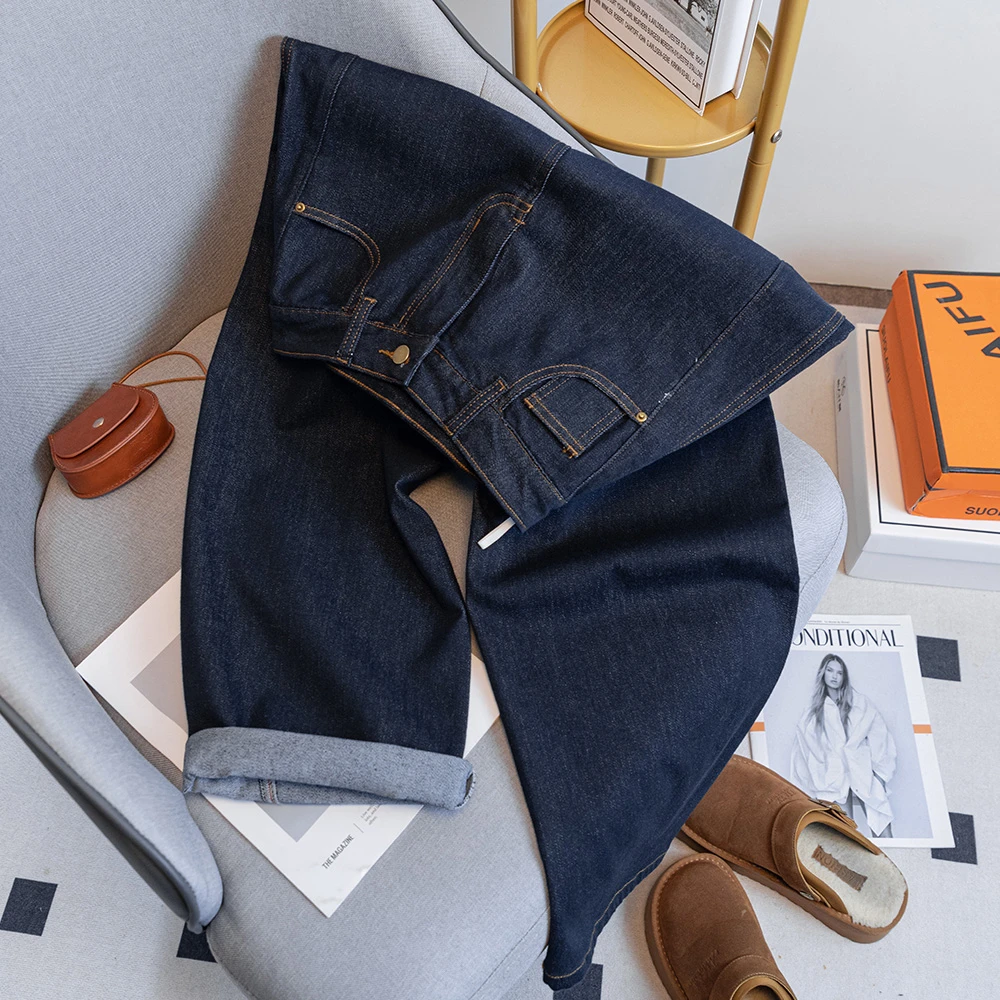 967春季新款弯刀阔腿牛仔裤女高腰2025年显瘦宽松香蕉直筒长裤