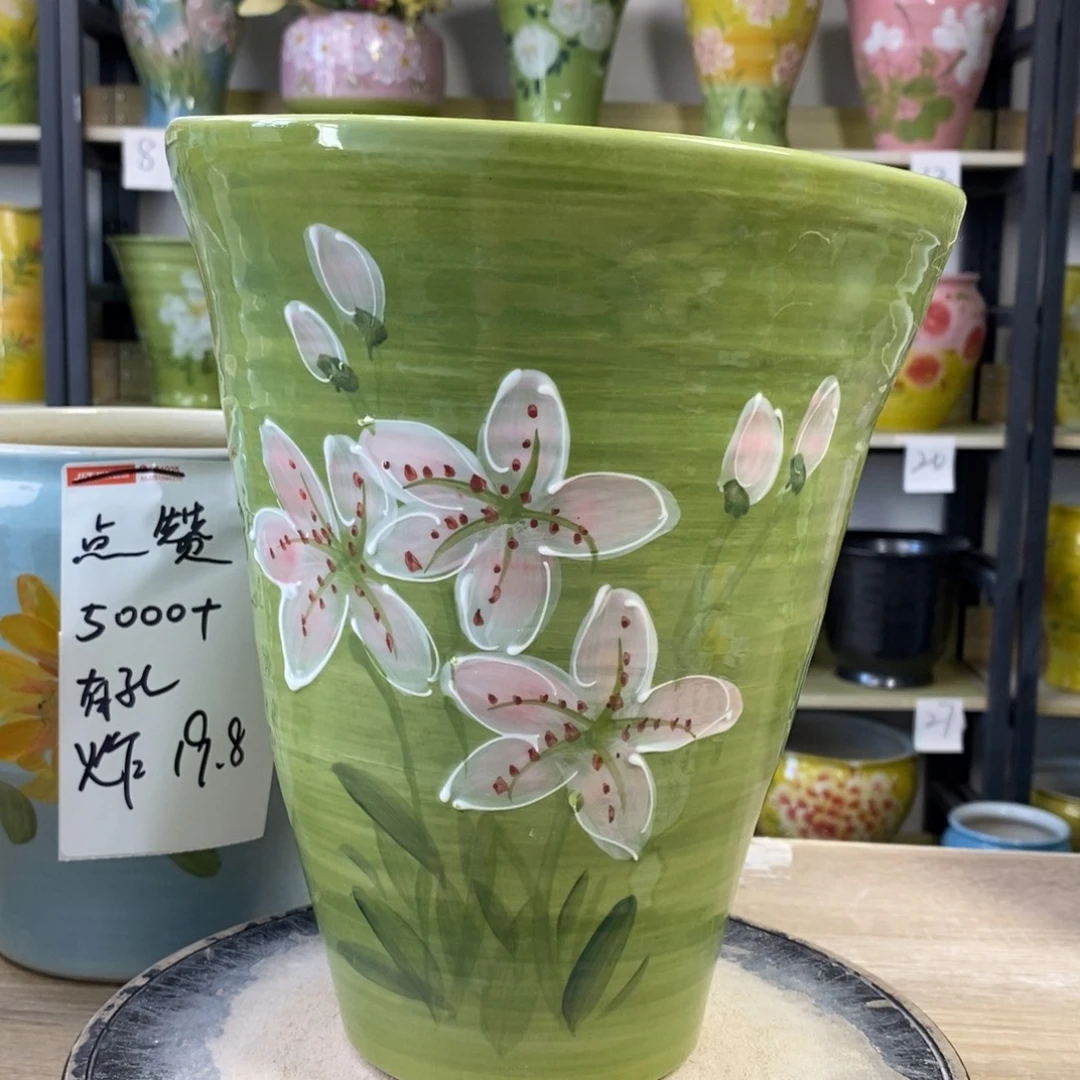 景德镇手工手绘陶瓷花盆