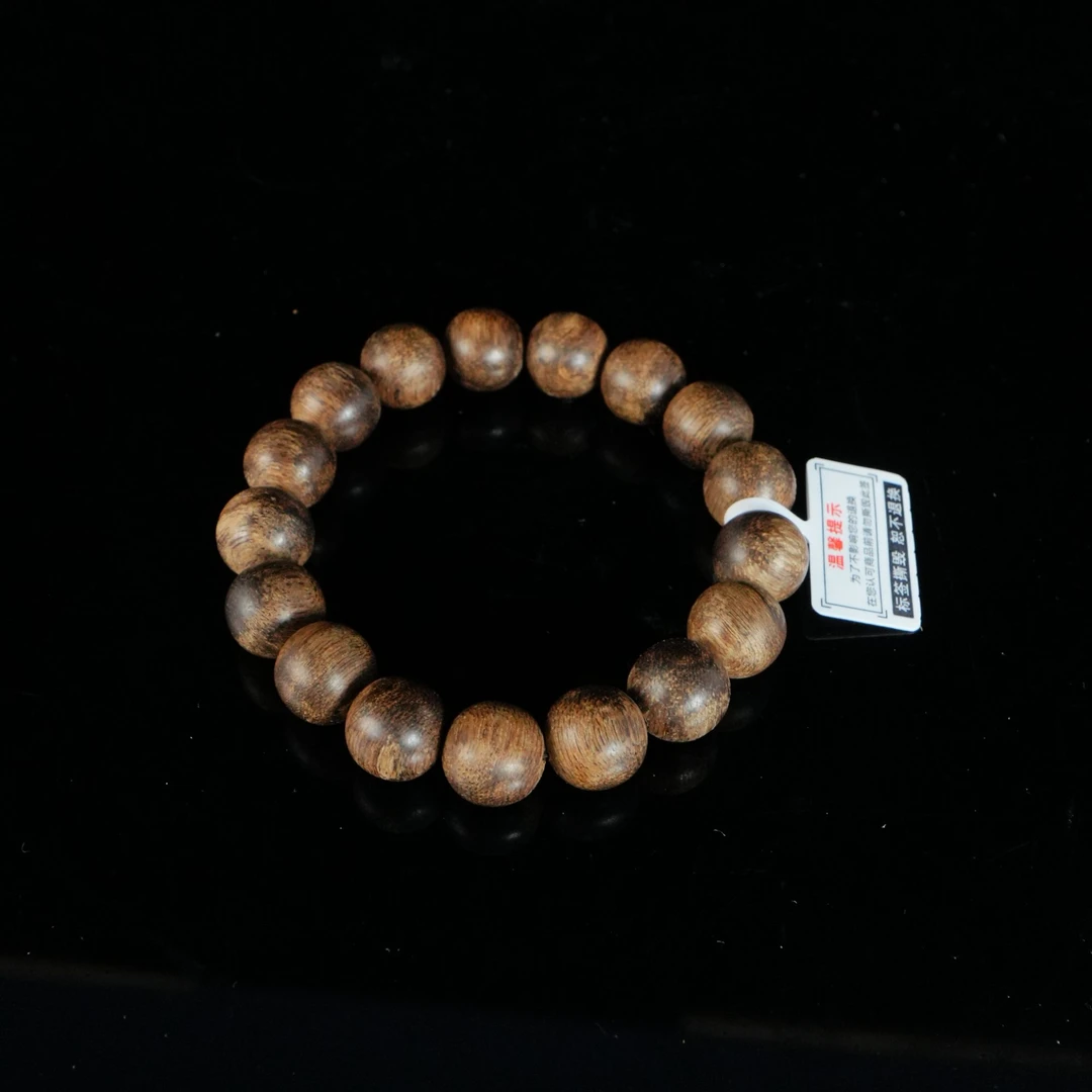 B7389 达拉干黑油9分沉沉香手串 1.2cm 12.75g