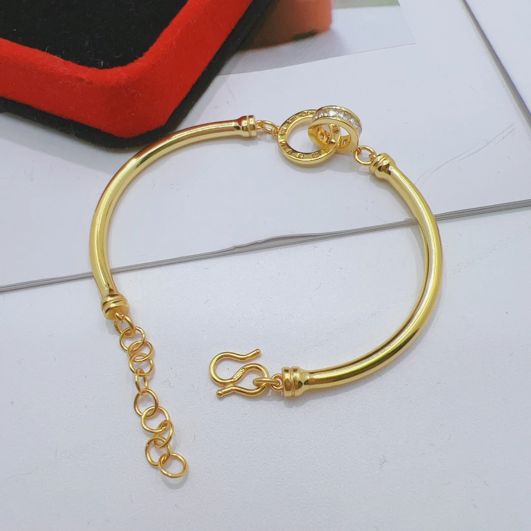 足银手镯 【黄色双环手镯】