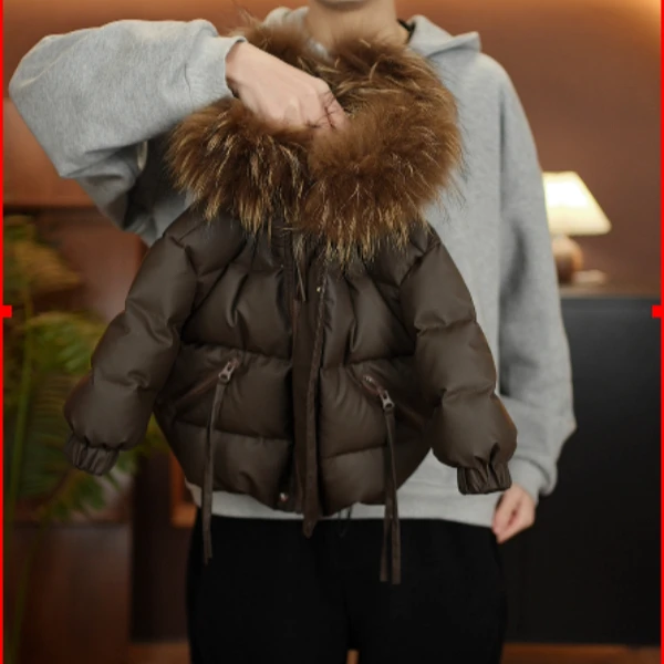 2024冬季新款大毛领皮衣棉服夹棉加厚极寒系列皮衣棉服