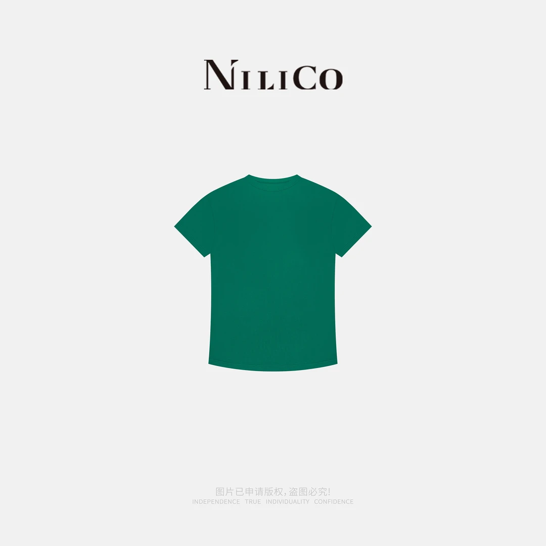 NILICO【口碑款春夏必备】 轻奢纵享舒适半高领简约百搭圆领T恤上衣