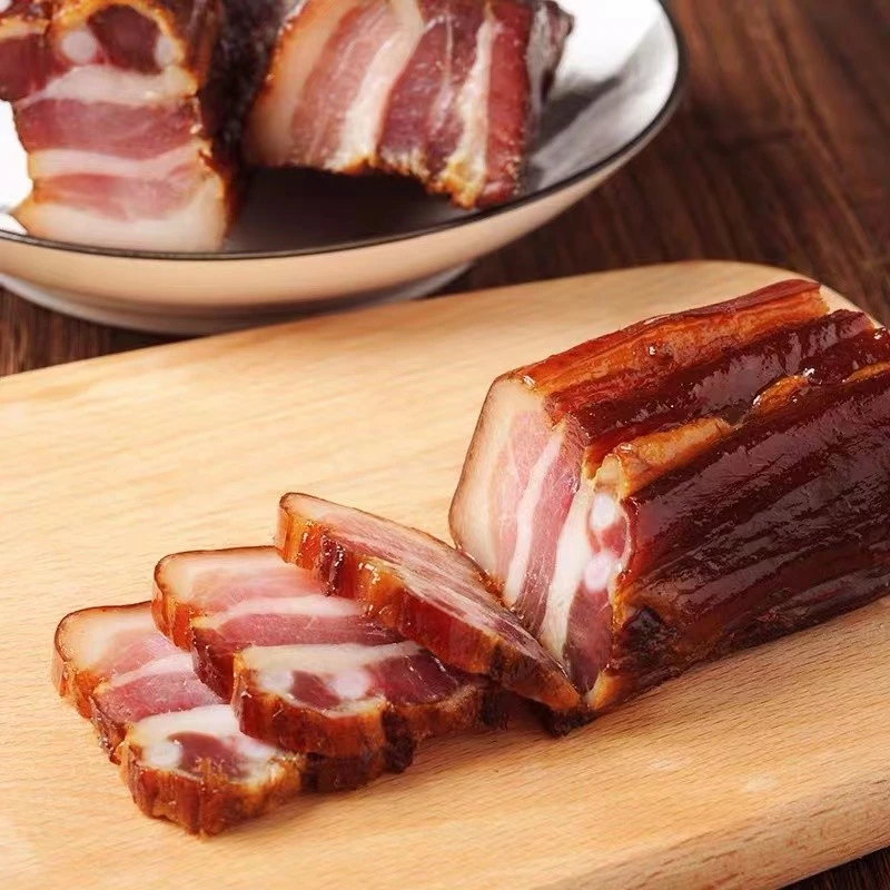 舌尖上的中国四川特产柏枝柴火烟熏香肠腊肉瘦五花肉土猪