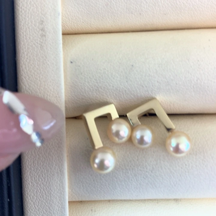 银S925镶嵌耳饰海水珍珠