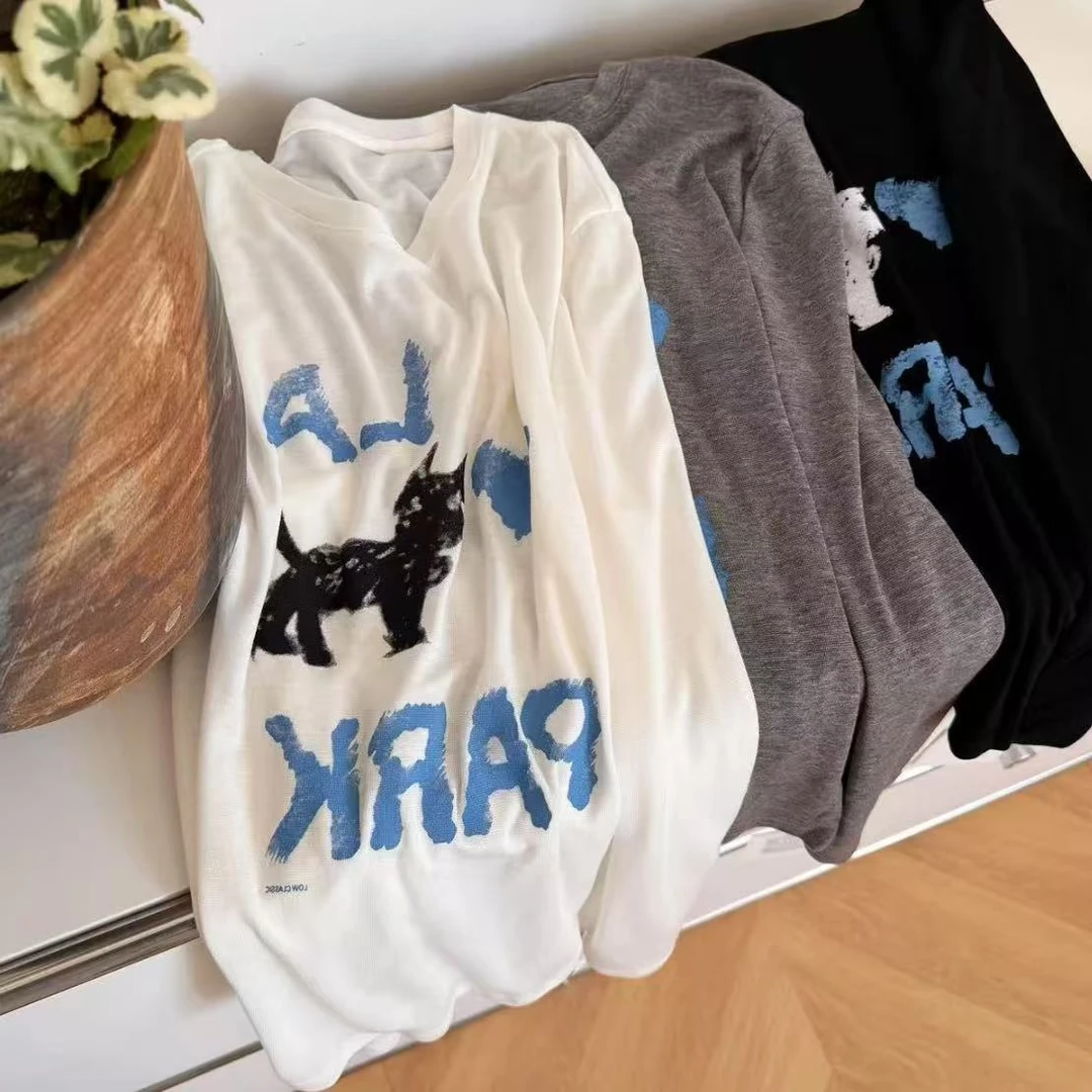 “超舒服”高品质印花小猫长袖T恤