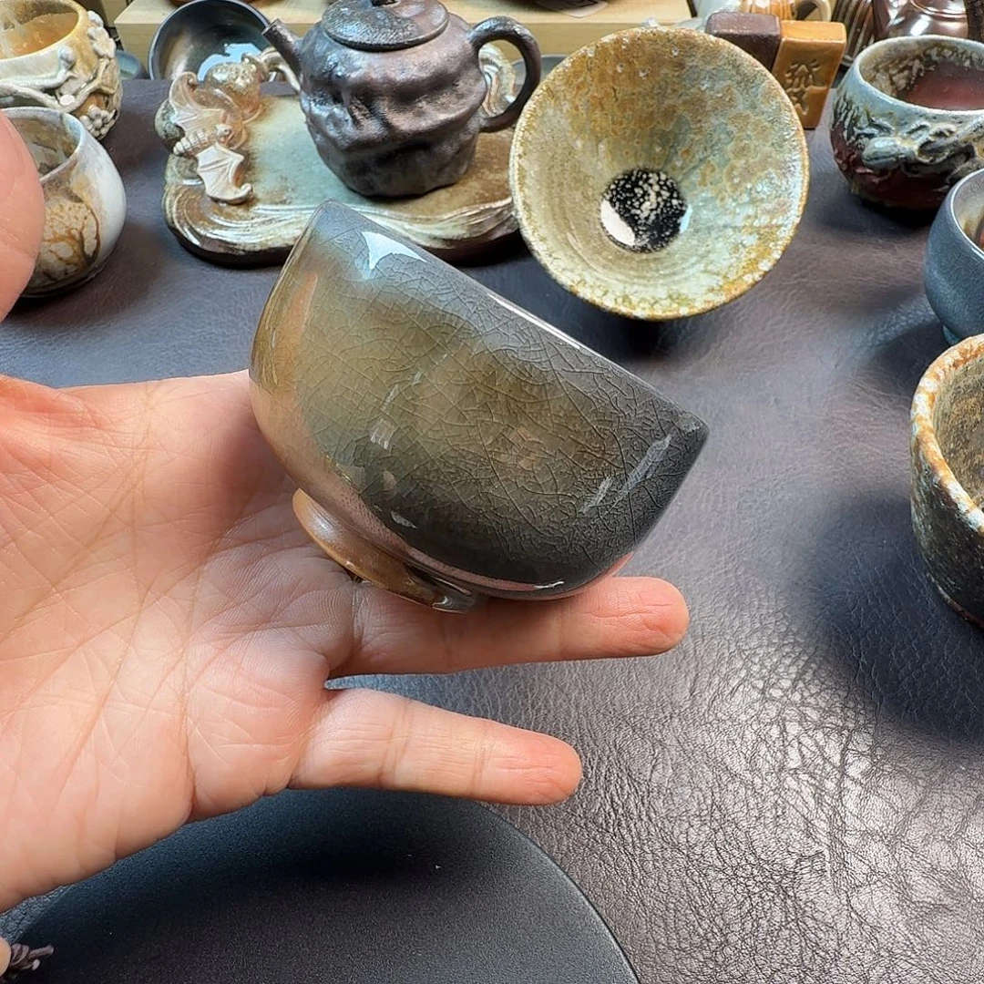 手工手作柴烧主人杯