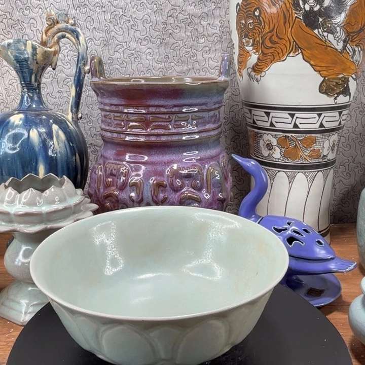 小***愚摆件陶汝窑瓷器汝窑瓷器