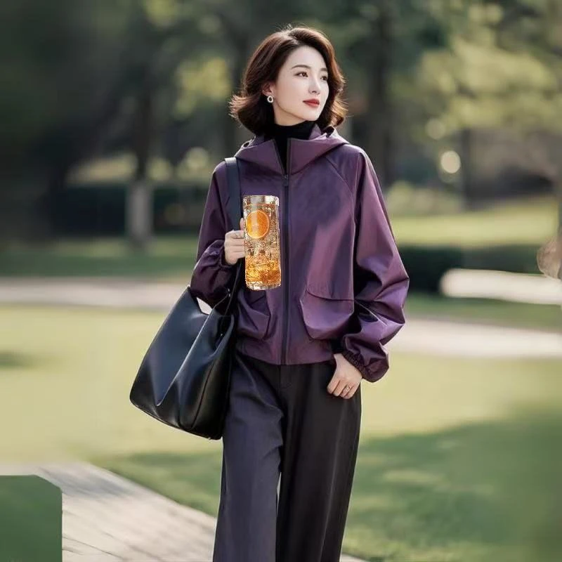 今年流行爆款外套女2025春秋季新款爆款小香风百搭洋气连帽冲锋衣