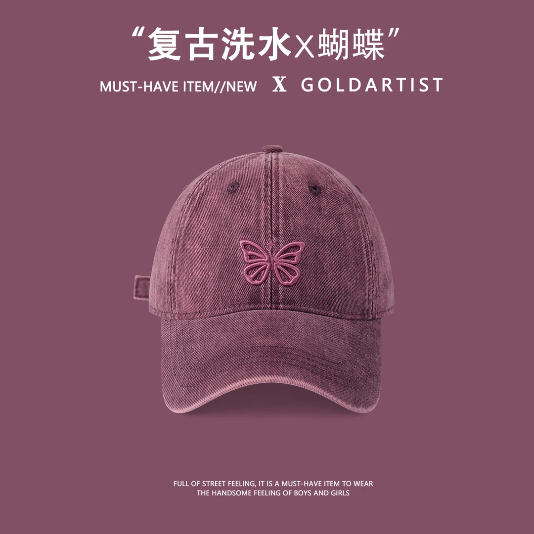 水洗复古鸭舌帽女2025新款棒球帽百搭男宽帽檐显脸小软顶户外帽子