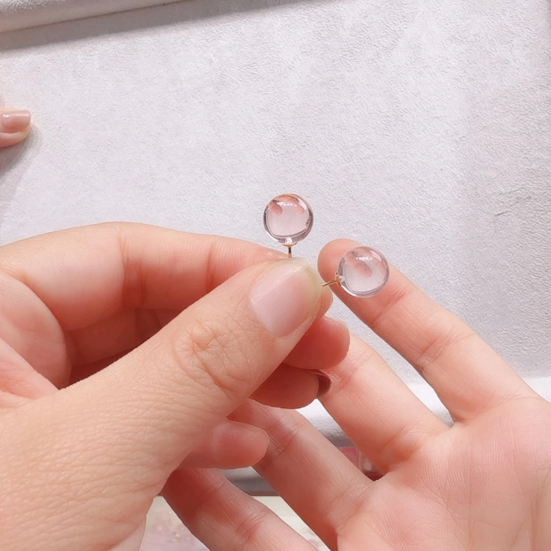 水晶耳饰18K金镶嵌?**仙耳饰