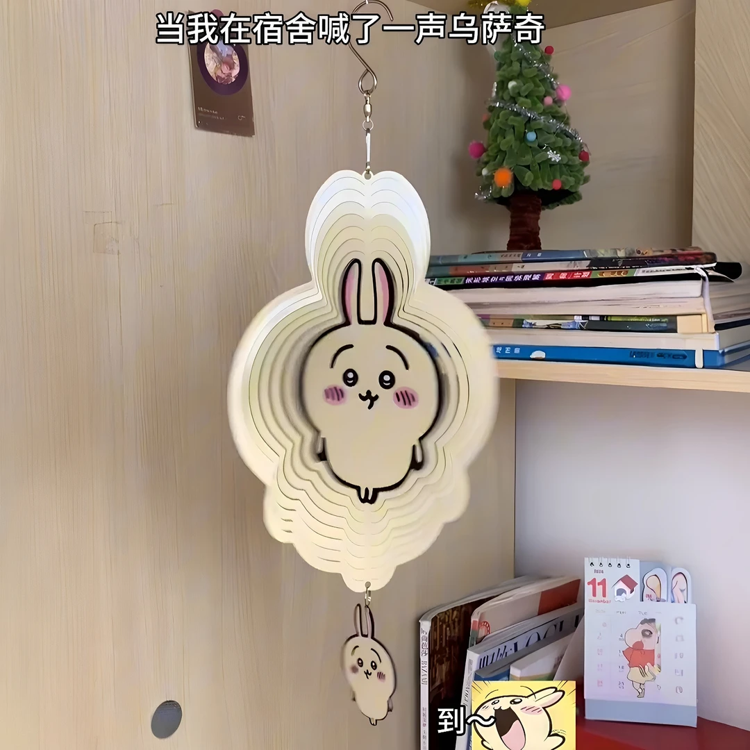 乌萨奇小八风铃创意挂件吊饰可爱卡通旋转3d立体挂饰卧室门挂装饰
