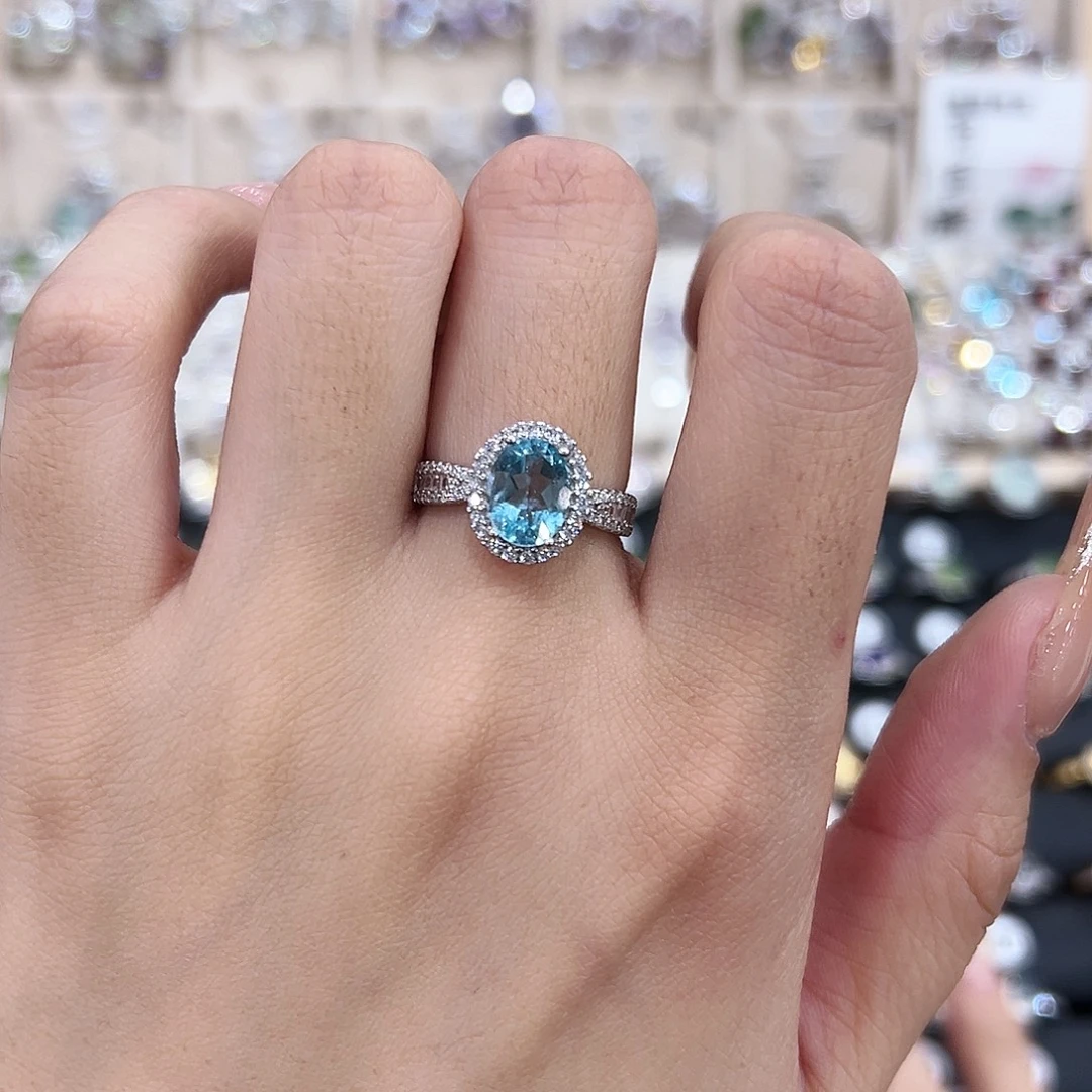 托帕石银S925镶嵌戒指