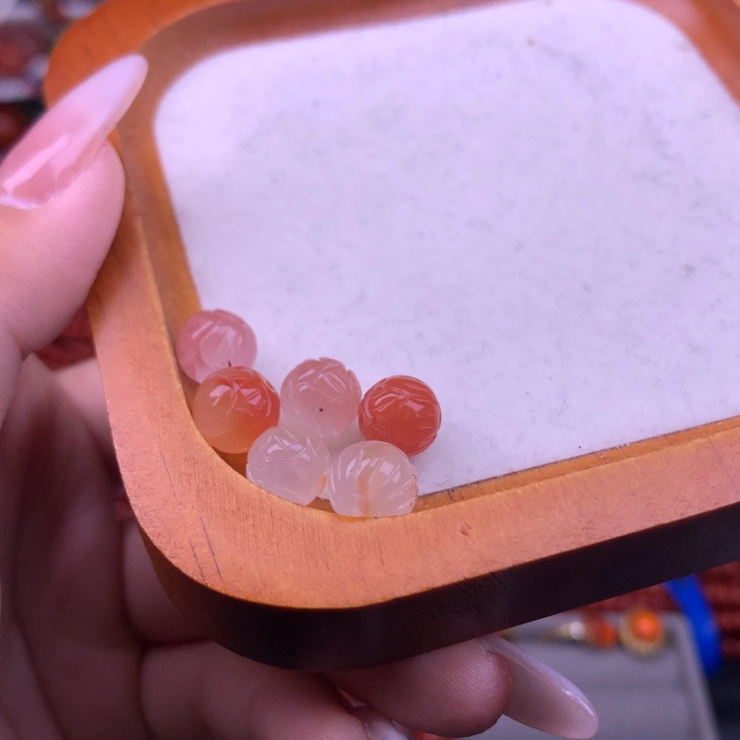 未镶嵌手链南红玛瑙13号通孔莲花珠