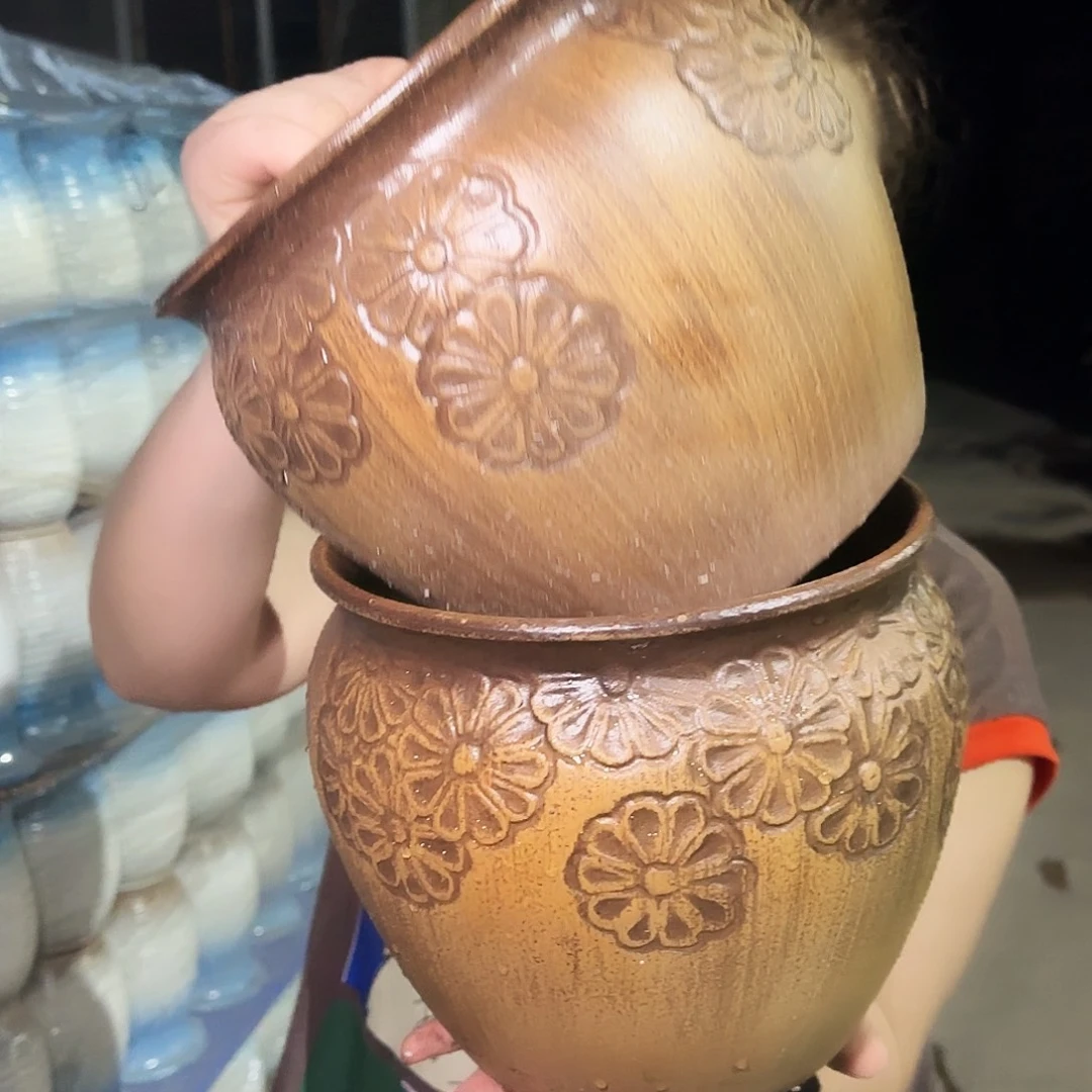紫砂花盆高19口20