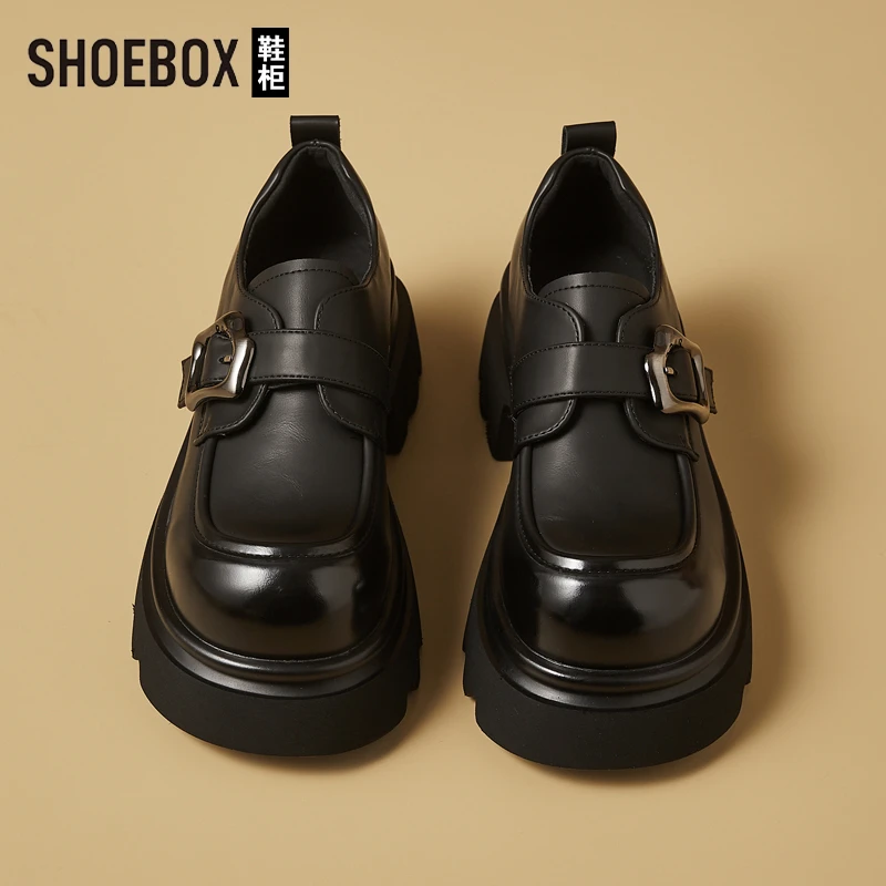 达芙妮旗下鞋柜增高厚底小皮鞋女2025春季新款英伦乐福鞋女士单鞋