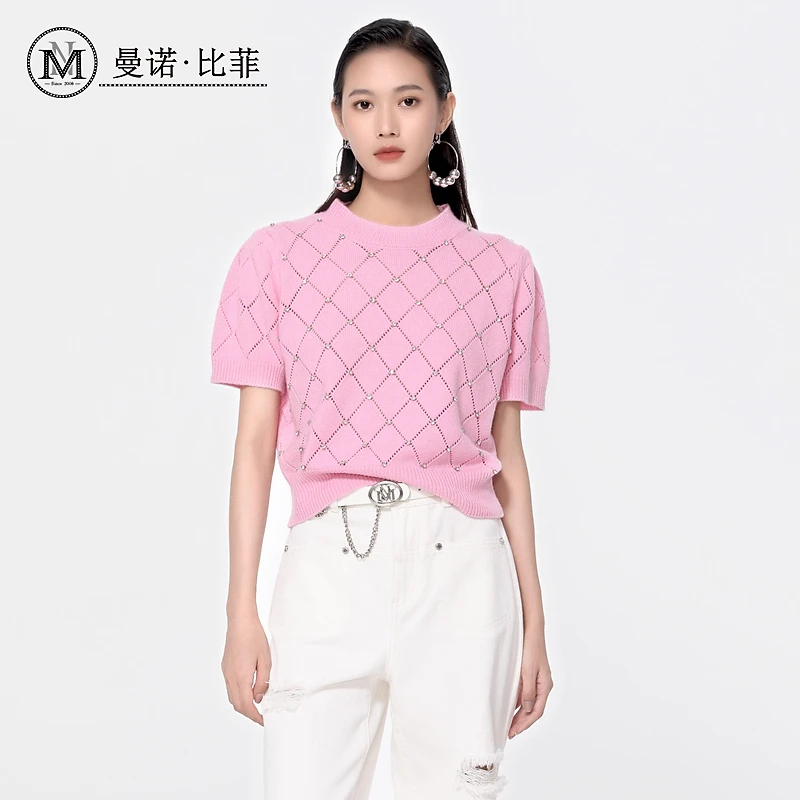 【小余专属】曼诺比菲正肩修身针织短袖MFCM113272