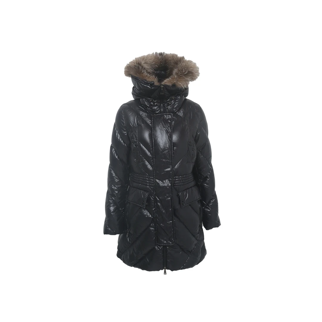 99新 MONCLER  黑色 锦纶 鹅绒 羽绒服 /P215156403