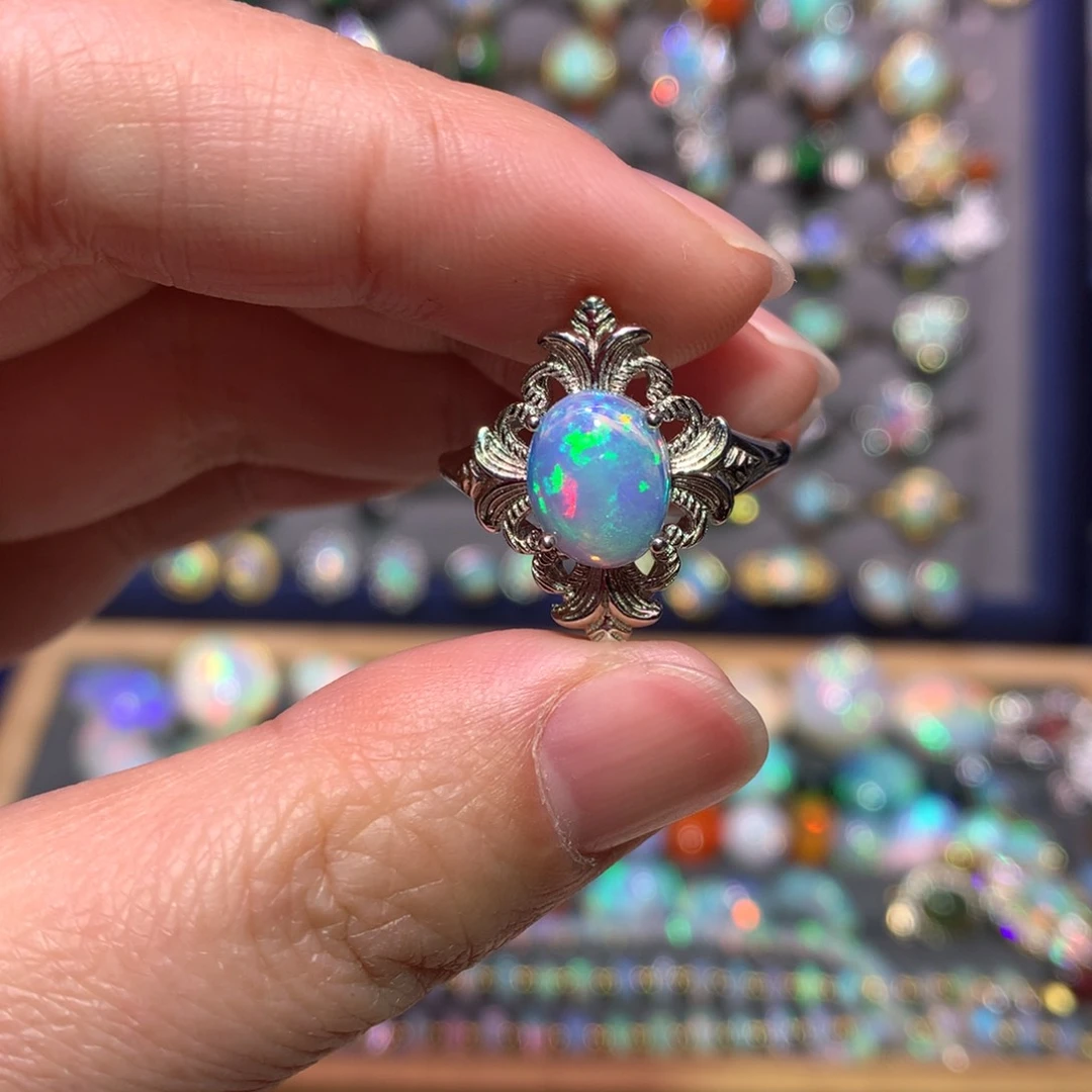 银S925镶嵌欧泊戒指款式