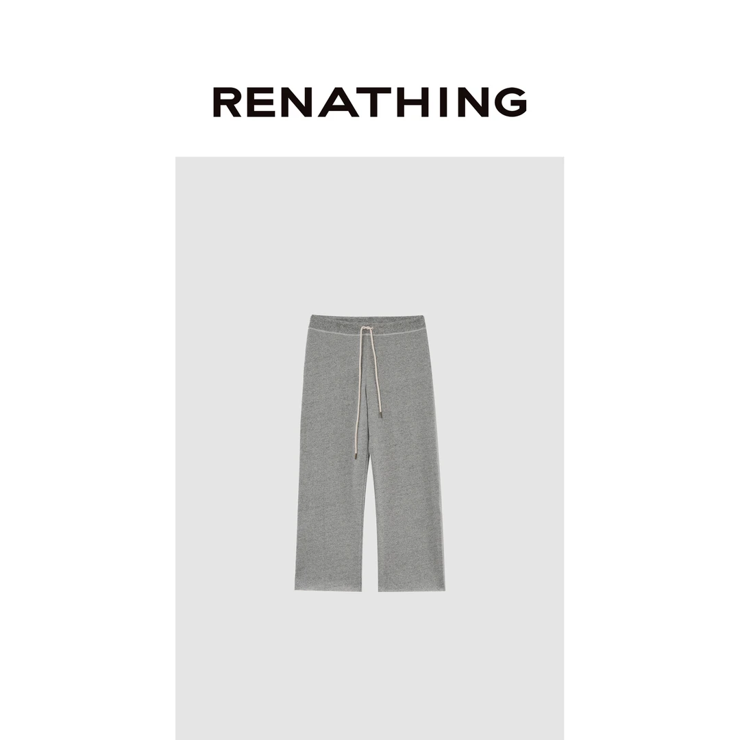 【RENATHING】卷边抽绳九分休闲卫裤