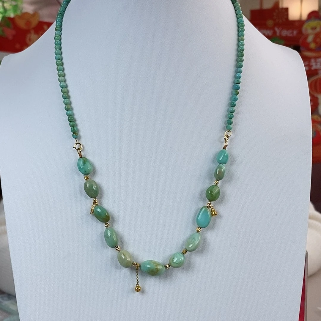 绿松石珠宝奇石18K金镶嵌