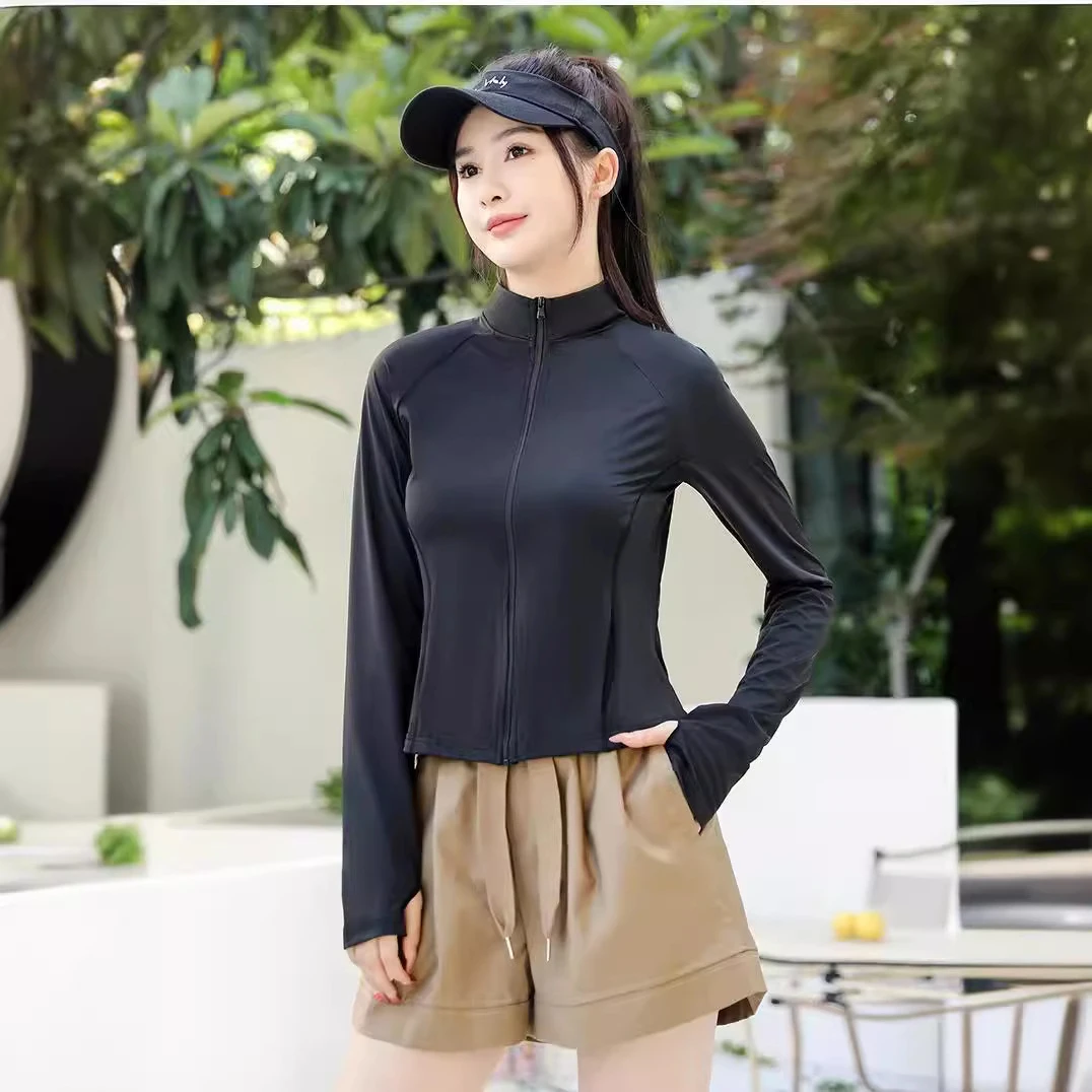 衣修身防紫外线服新款瑜伽服时尚百搭空调衫女士夏季外套防晒衣