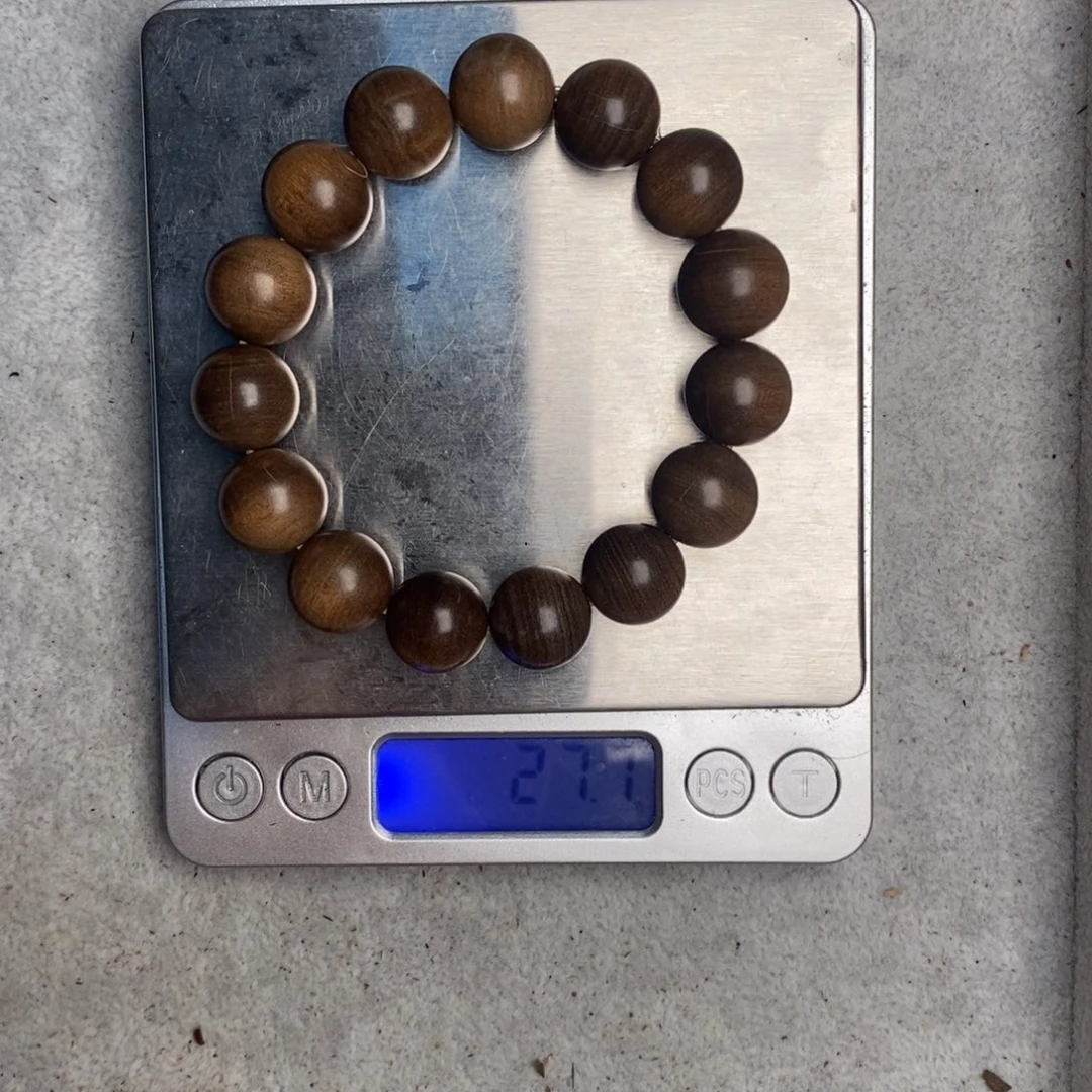 落***秋檀香木手串/手链老山檀奶香1.5圆珠大瑕疵