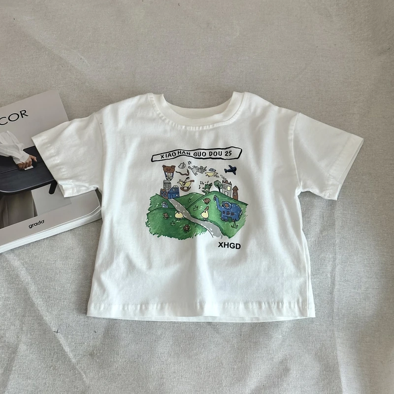 儿童韩版精品短袖T恤白T