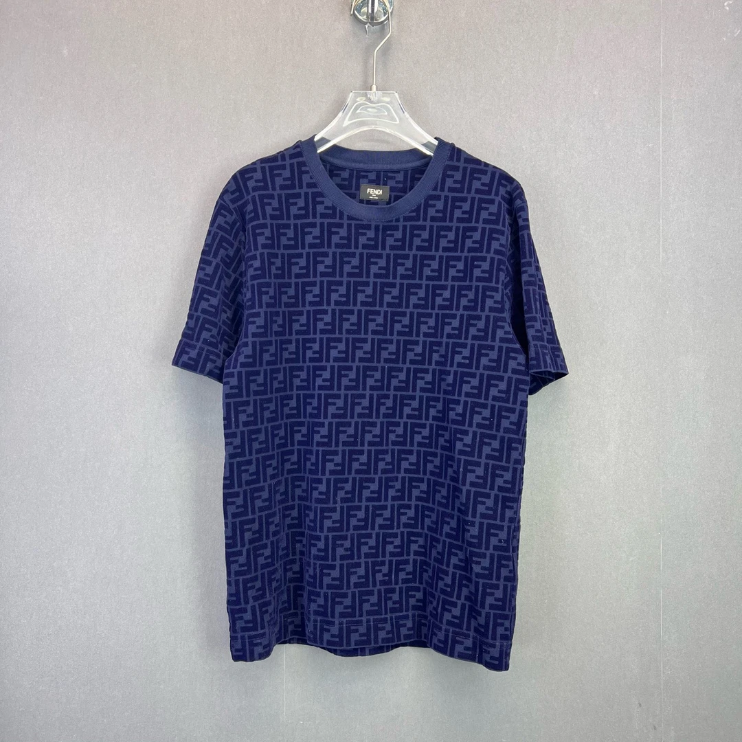 99新 FENDI/芬迪 XS码/植绒满印双F短袖/11759632