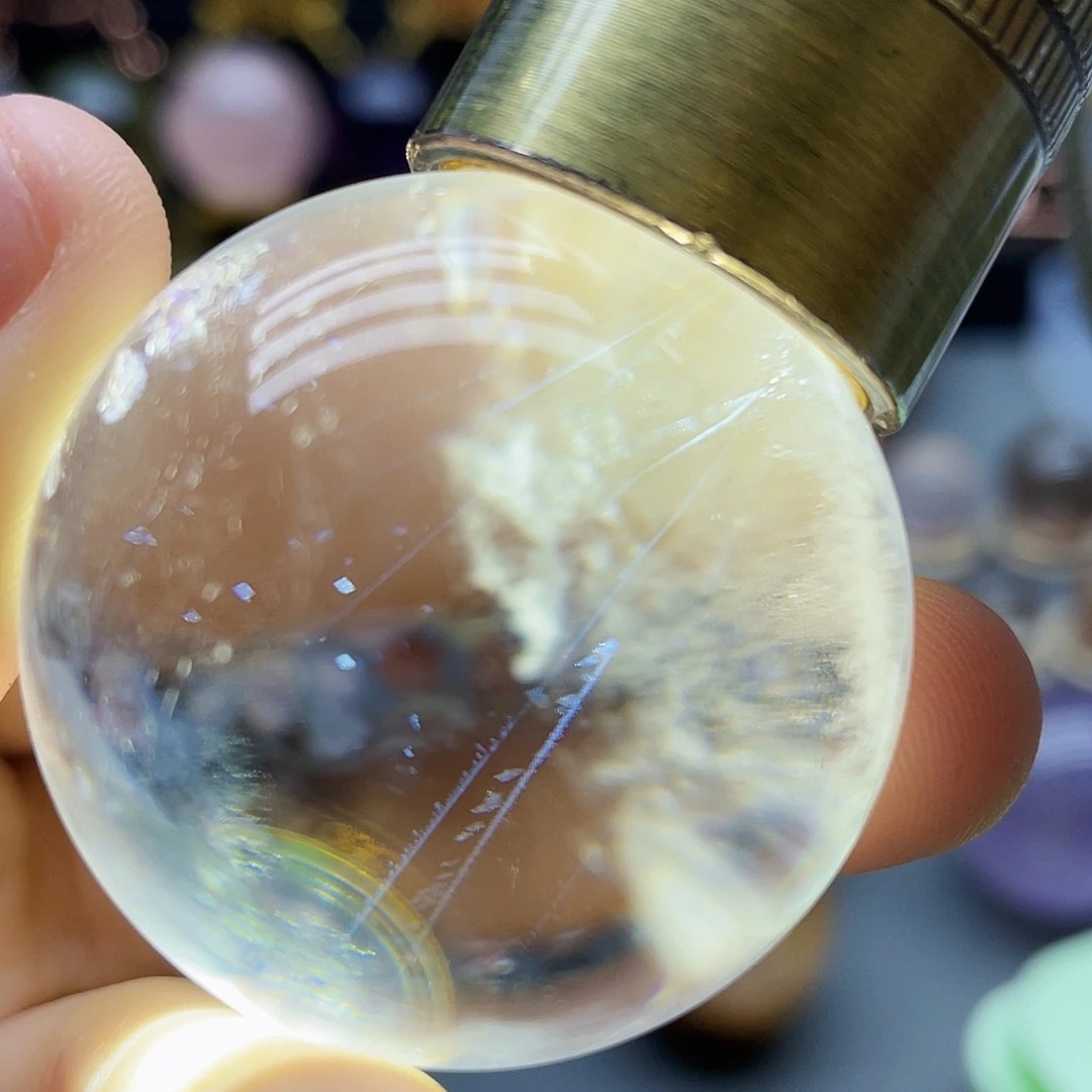未镶嵌珠宝半成品水晶天然水晶蓝针39.2mm