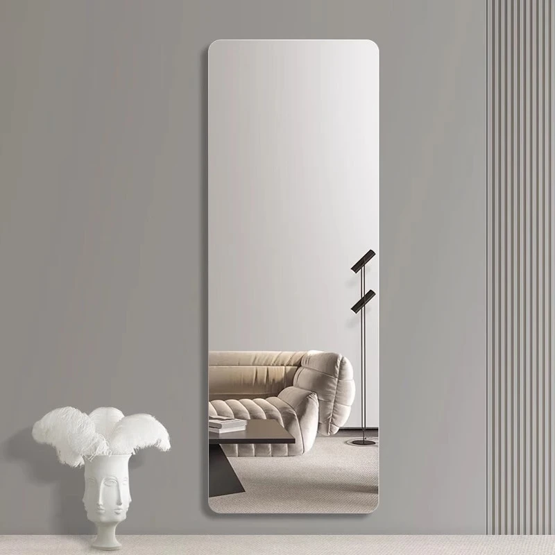 无框镜子贴墙自粘全身穿衣镜家用高清壁挂墙式定制尺寸玻璃试衣镜