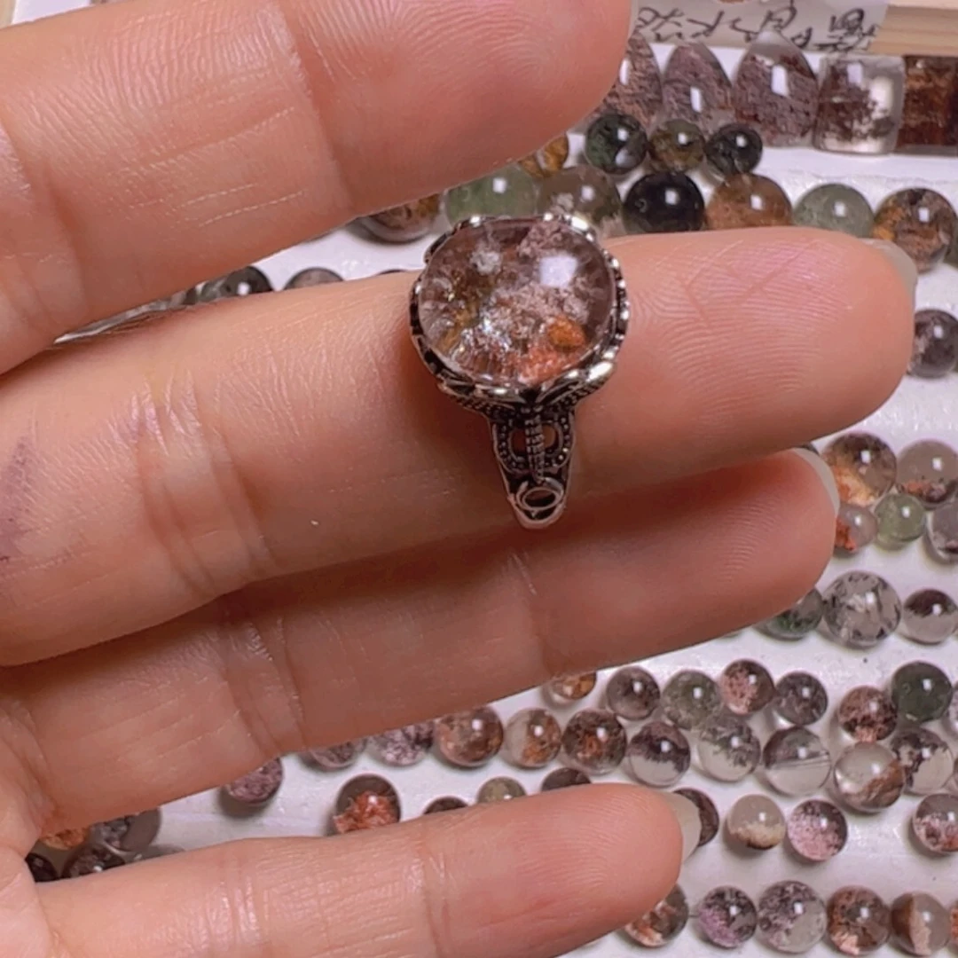 水晶手链银S800镀金镶嵌憨**7