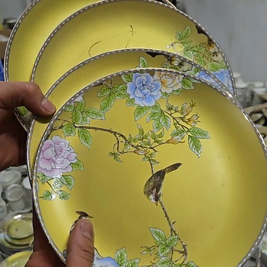 瓷片瑕疵琴瑟和鸣8寸4个浅盘66666