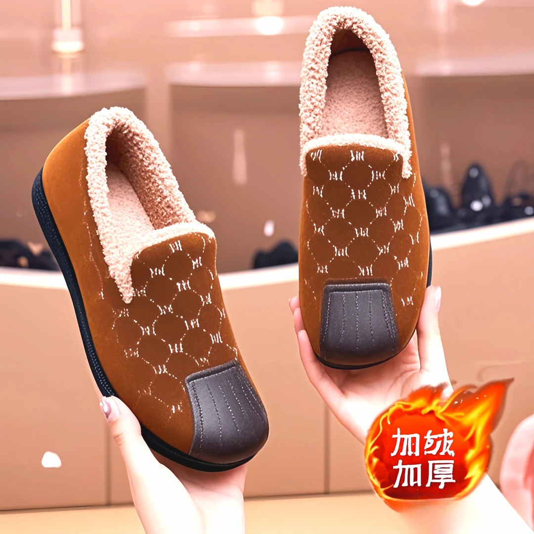【加绒女鞋】豆豆鞋运动妈妈冬季加绒运动棉皮保暖时尚百搭XG5