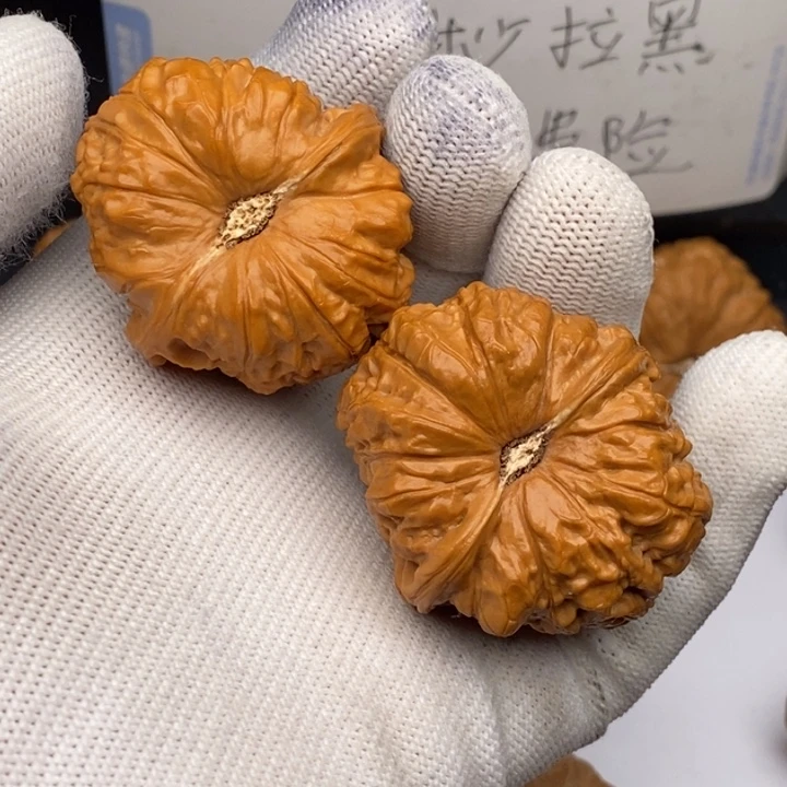 把件文玩核桃凹底南瓜墩40