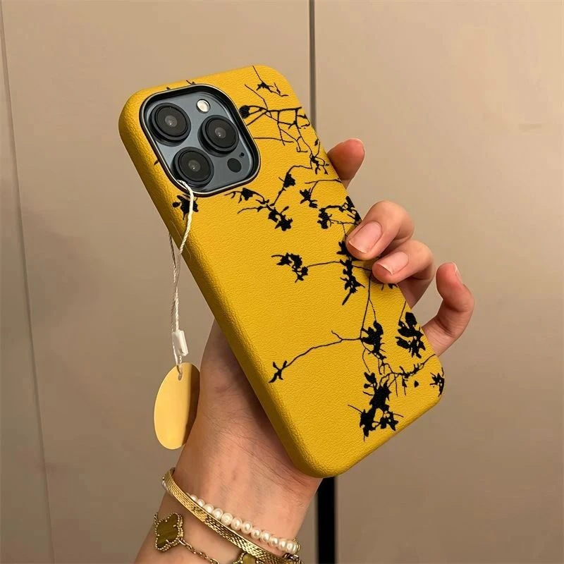 网红同款花朵适用苹果16PROMAX手机壳iPhone15金属框14新款13软壳