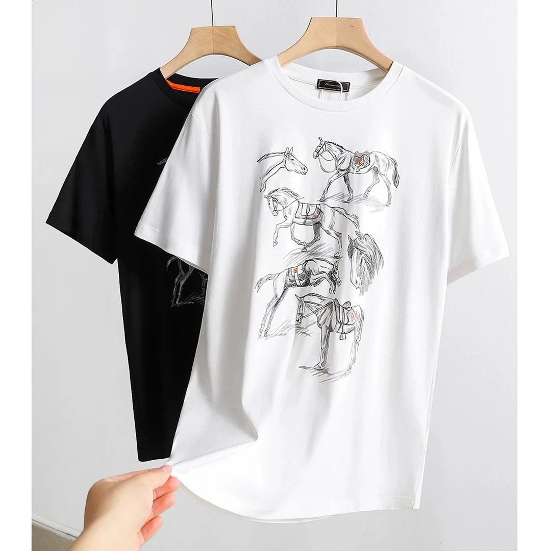 宝丫轻奢 男式夏季新款圆领印花短袖T恤K1573