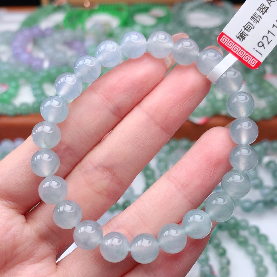 翡翠手链未镶嵌吾*翡翠8mm