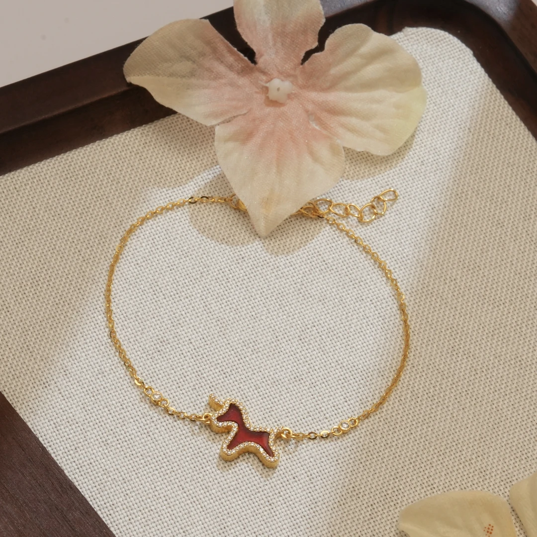 真真-Y【红色小马点钻手链】足金999（附加288/188）